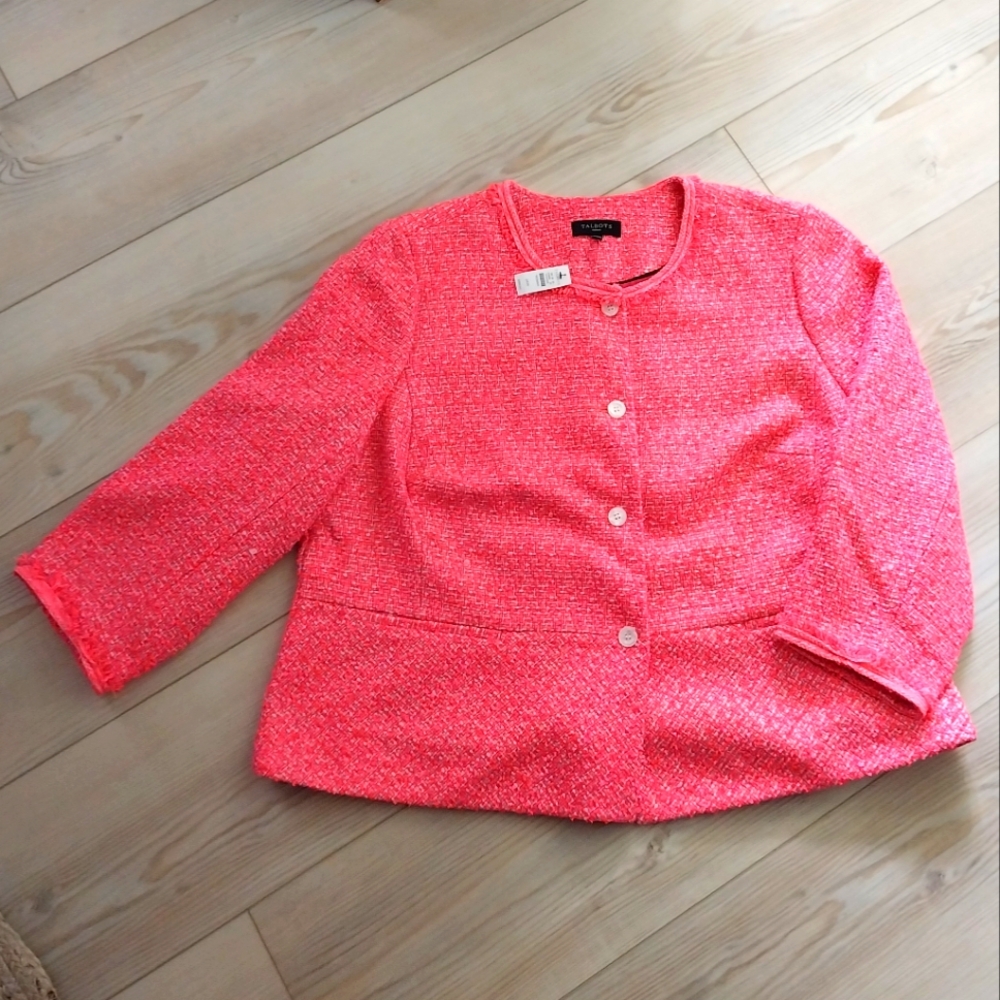 NWT Talbots Tweed Peplum Jacket - Picture 3 of 5